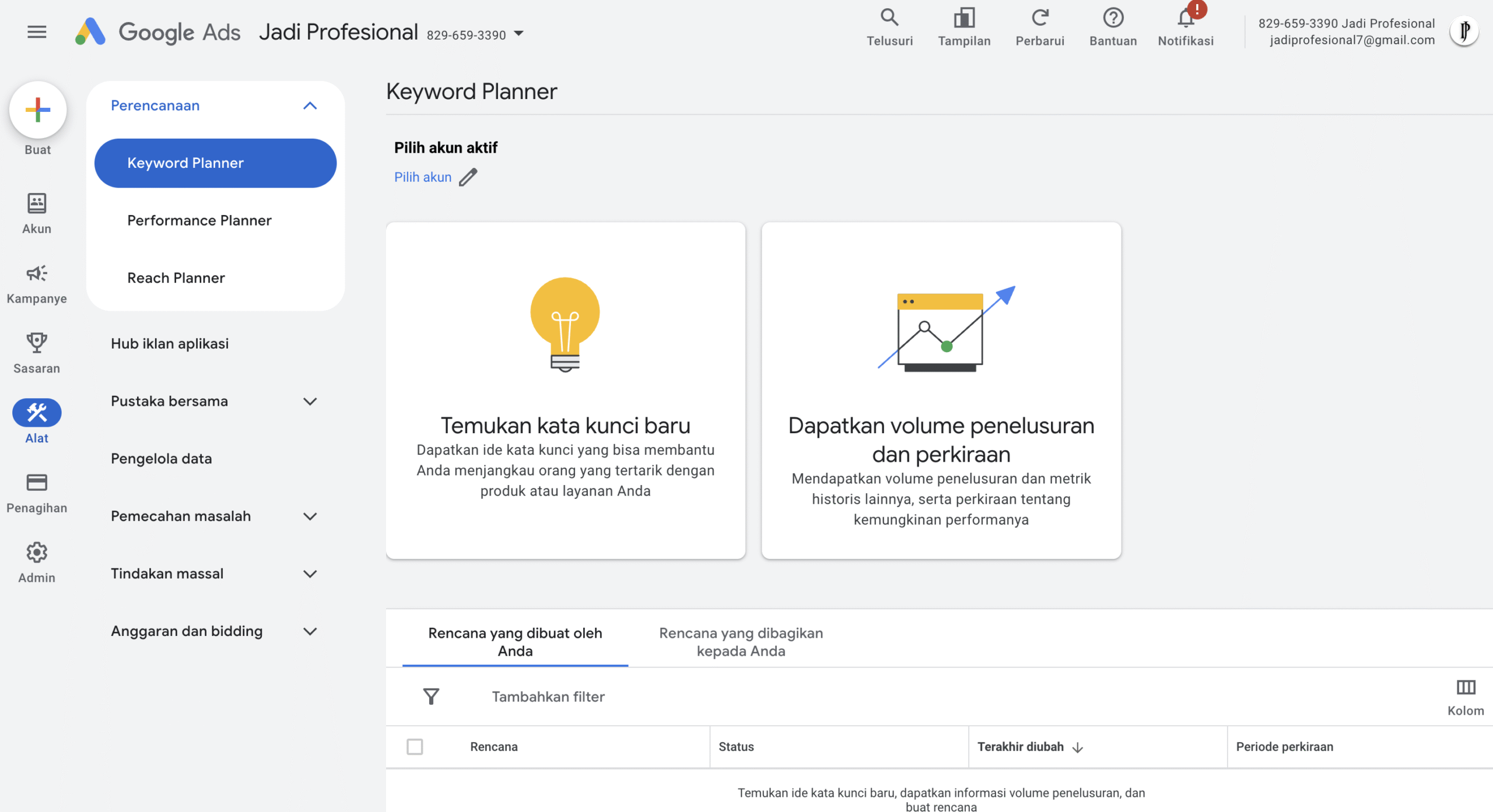 Analisis Keyword di Keyword Planner